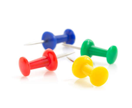 pushpin isolated on white backgroundの写真素材