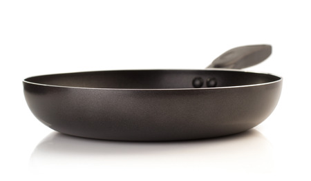 frying pan isolated on white backgroundの写真素材