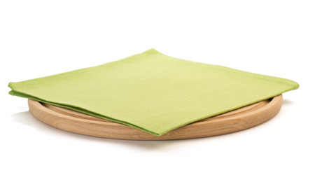 napkin and cutting board on white backgroundの写真素材