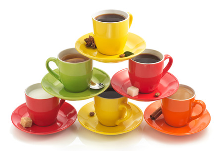 cup of coffee isolated on white backgroundの写真素材