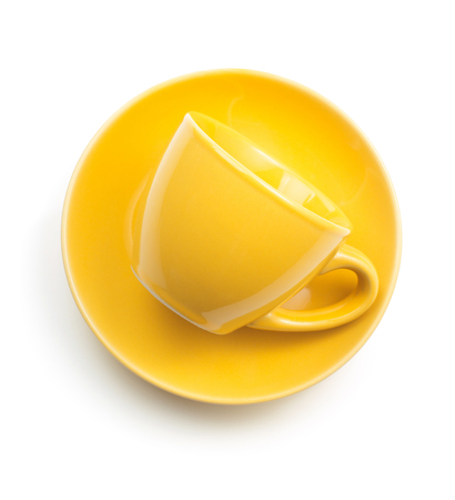 cup and saucer isolated on white backgroundの写真素材