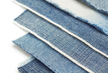 blue jeans isolated on white backgroundの写真素材