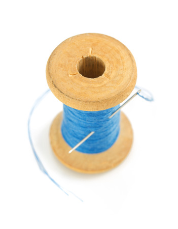 spool of thread isolated on white backgroundの写真素材