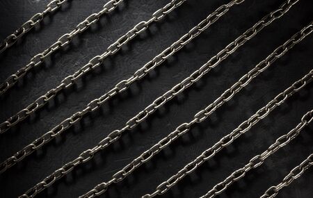metal chain on black backgroundの写真素材