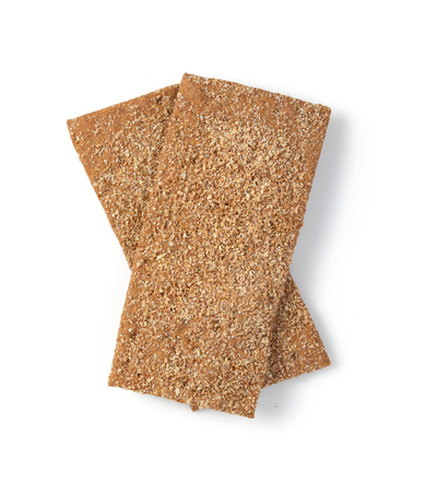 crispy bread isolated on white backgroundの写真素材