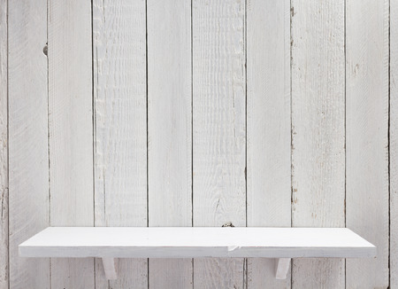 shelf at wooden background texture wallの写真素材