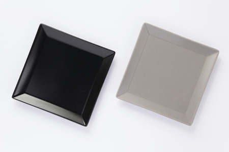 empty plate on white  background, top viewの写真素材