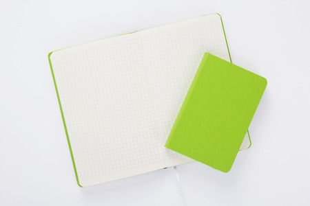 notebook or notepad at white background, top viewの写真素材