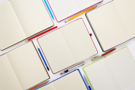 paper notebook or note pad at white backgroundの写真素材