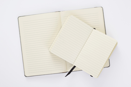 notebook or notepad at white background, top viewの写真素材