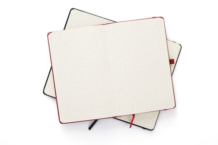 notebook or notepad isolated at white background, top viewの写真素材