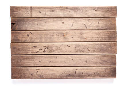 aged wooden board surface isolated on white background
