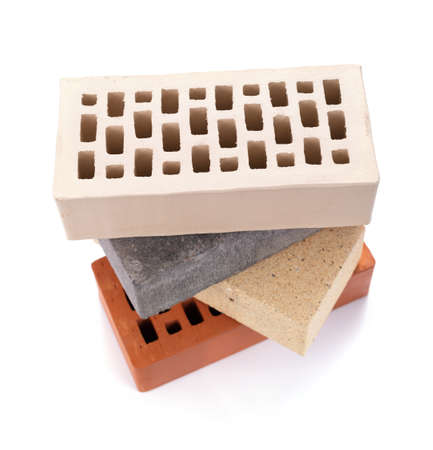 Stack of brick isolated on white background. Construction brick isolate at white