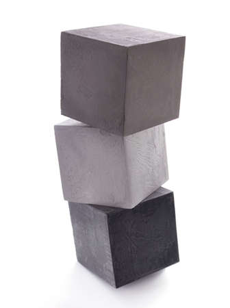 Concrete cube or cement brick isolated on white background. Construction block isolate