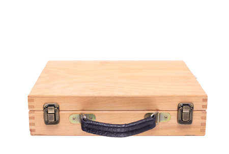 Wooden box isolated on white background. Wood case