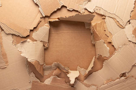 Cardboard torn paper as background textureの写真素材