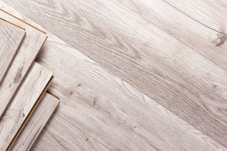 Laminate wood floor background texture. Wooden laminate with copy spaceの写真素材