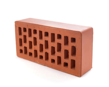 Cement brick isolated on white background. Construction brick at whiteの写真素材