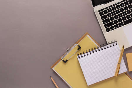 Education supplies and office stationary at table background texture. Business or school concept ideaの写真素材