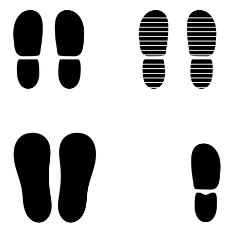 Black footprint on the white background this is set icons.のイラスト素材