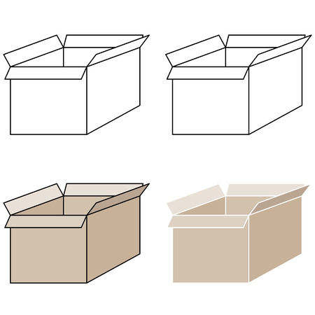 Light brown present box with pick out paths this is set icons.のイラスト素材
