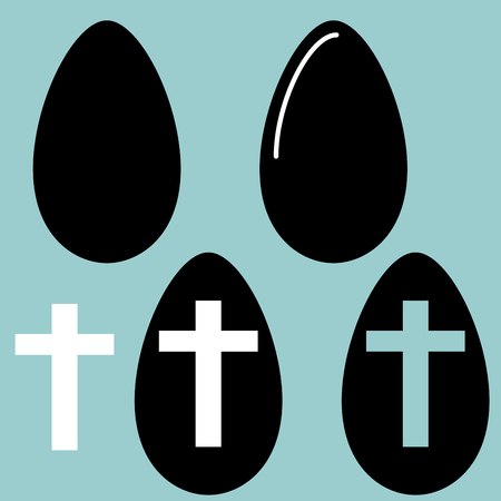 The Easter egg and eggs icon set.のイラスト素材