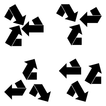 Corner arrow and arrows in center and out center it is set.のイラスト素材