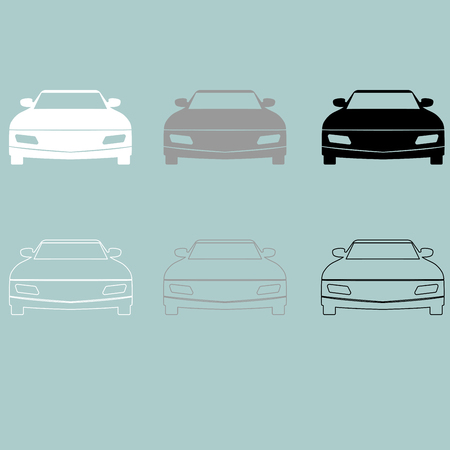 Car white grey black icon it is set.のイラスト素材
