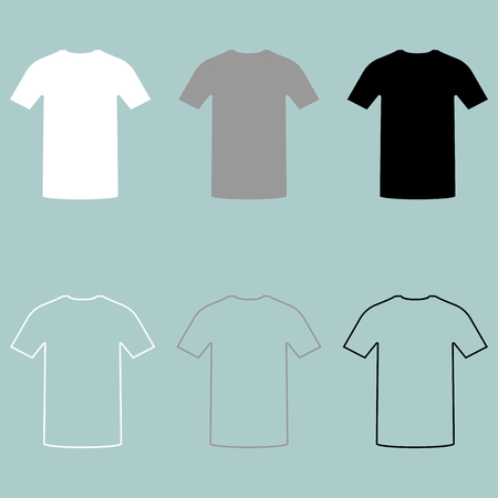 Sport shirts white grey black icon set.のイラスト素材