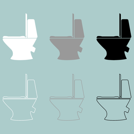 white grey black bowl icon set.のイラスト素材