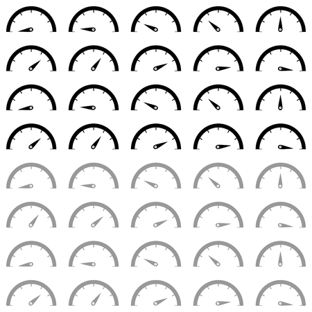 Speedometr black and grey colour icon set.のイラスト素材