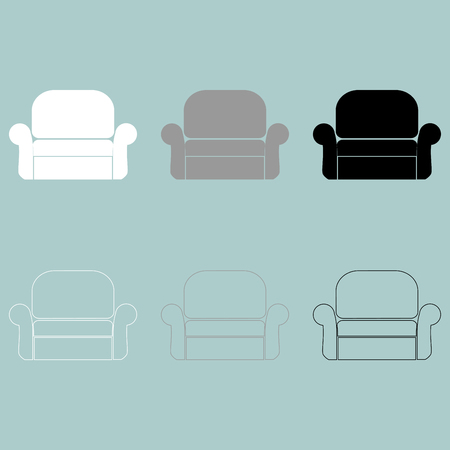 Armchair or easy chair icon set.のイラスト素材