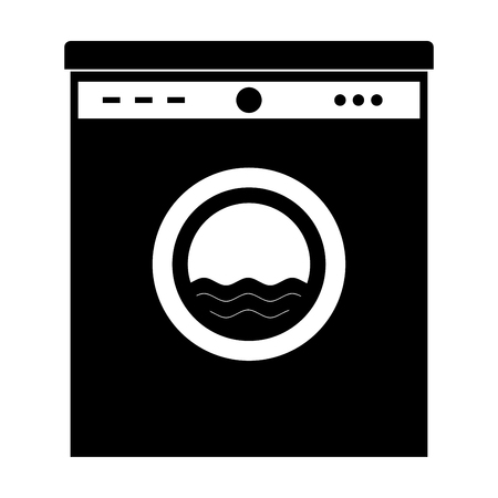 Black washing machine it is an icon.のイラスト素材