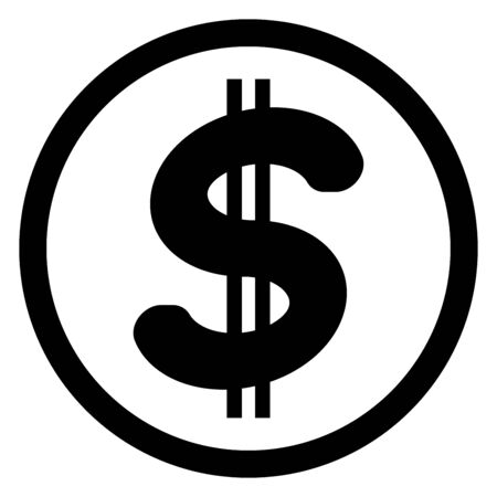 Dollar in the circle it is black icon.のイラスト素材