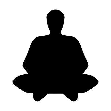 The meditator man it is black icon.のイラスト素材