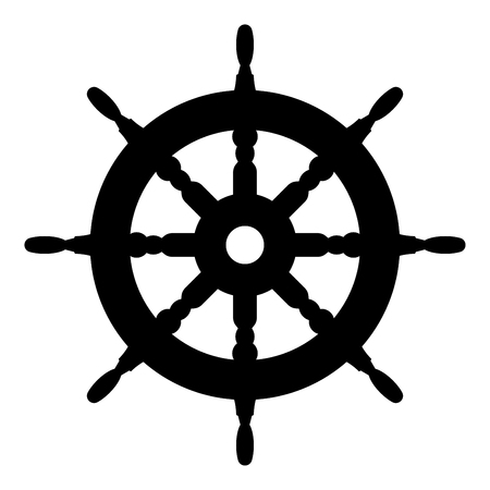 Ship steering wheel it is the black color icon .のイラスト素材