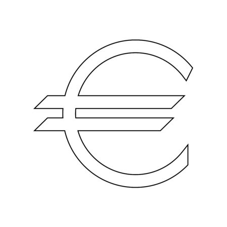 Euro symbol it is the black color icon .のイラスト素材