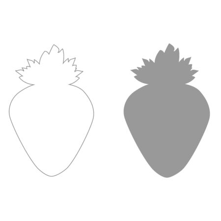 The strawberry  it is the grey color icon .のイラスト素材