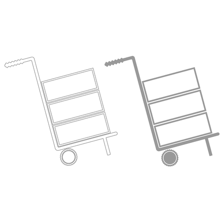 Cart delivery or shipment  it is the grey color icon .のイラスト素材