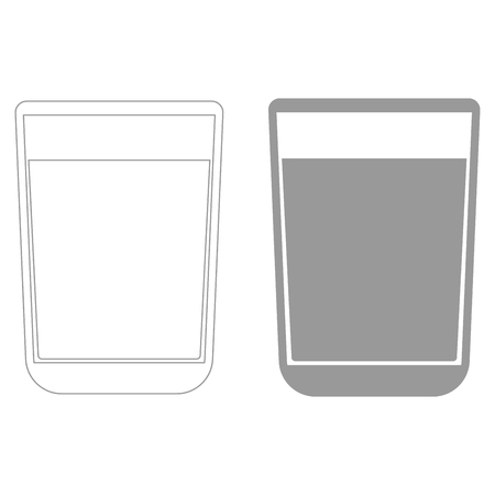 Glass with fluid  it is the grey color icon .のイラスト素材