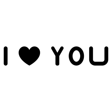I love you it is the black color icon .のイラスト素材