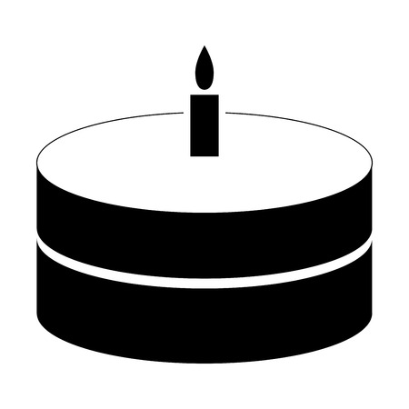 Cake with candle it is the black color icon .のイラスト素材