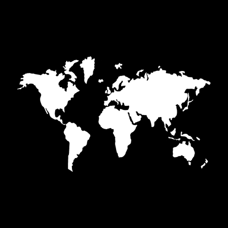 World map it is the white color icon.のイラスト素材