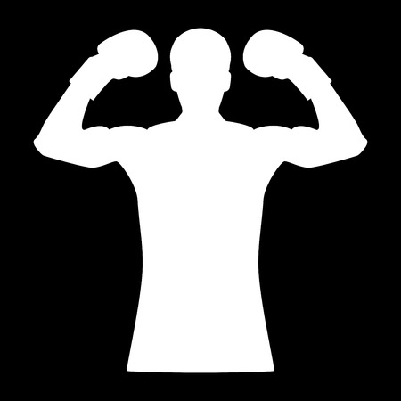 Boxer it is the white color icon.のイラスト素材