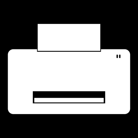 Printer it is the white color icon.のイラスト素材