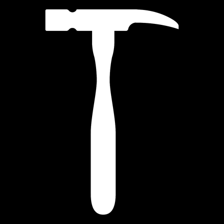 Hammer it is the white color icon.のイラスト素材