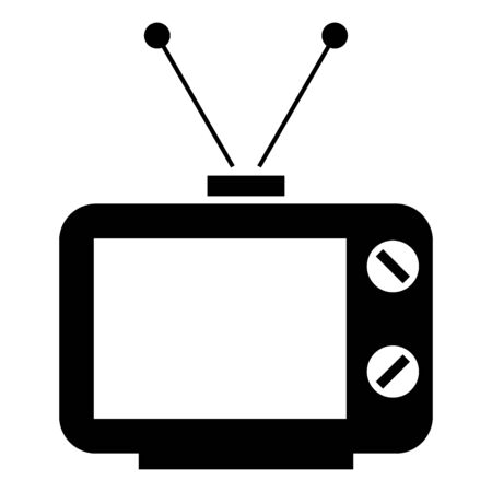 Old TV it is the black color icon .のイラスト素材