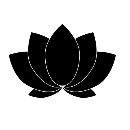 Lotus it is the black color icon .のイラスト素材