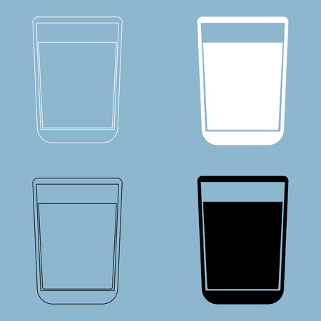 Glass with fluid the black and white color icon .のイラスト素材