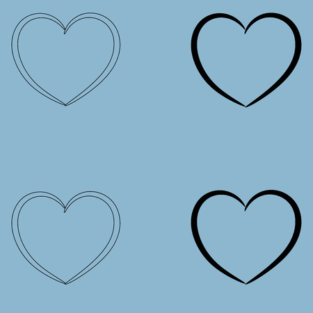 Heart the black and white color icon .のイラスト素材